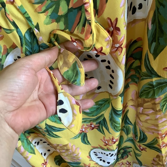 FARM RIO Biriba Sleeveless Midi Dress Yellow SZ XL - Picture 13 of 16